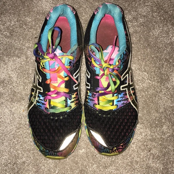 asics rainbow running shoes